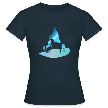École de musique d’instrument de piano - T-shirt Femme - marine - Devant - AI Model Female 172 dark (172cm)