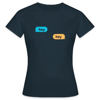Hey - Frauen T-Shirt - Navy - Vorne - AI Model Female 172 dark (172cm)