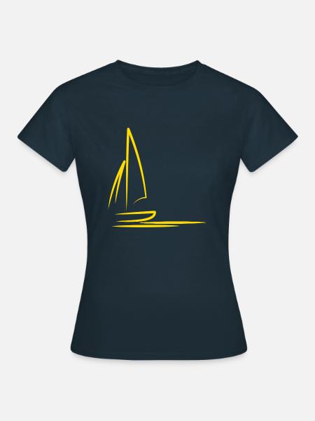 Segelboot Geschenk Segeln - Frauen T-Shirt - Navy