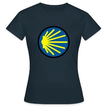 jakobsweg rund - Frauen T-Shirt - Navy - Vorne - AI Model Female 172 dark (172cm)