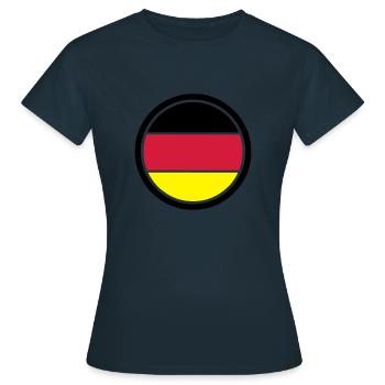 Deutschland Emblem - Frauen T-Shirt - Navy - Vorne - AI Model Female 172 dark (172cm)