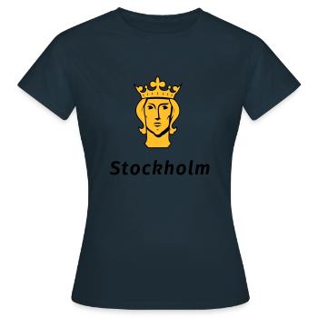 Stockholm - Frauen T-Shirt - Navy - Vorne - AI Model Female 172 dark (172cm)