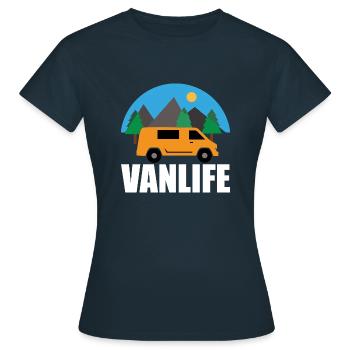 VAN LIFE - Mountain - VAN Orange - Women's T-Shirt - navy - Front - AI Model Female 172 dark (172cm)
