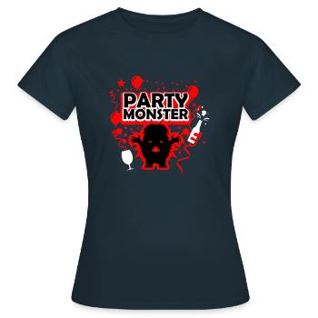 Monstre de fête rouge - T-shirt Femme - marine - Devant - AI Model Female 172 dark (172cm)