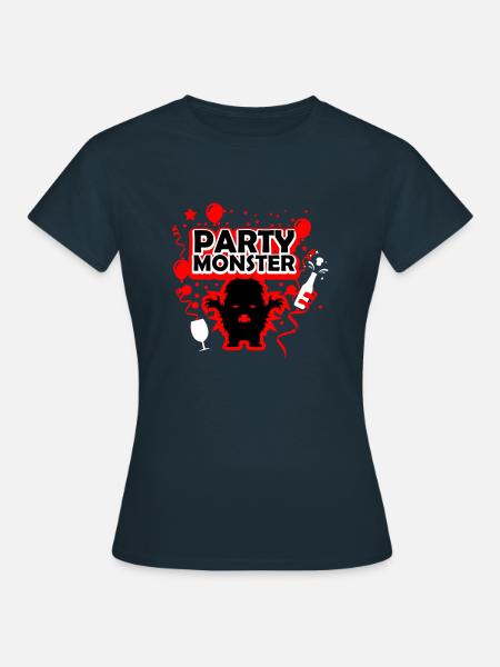 Partymonster rot - Frauen T-Shirt - Navy