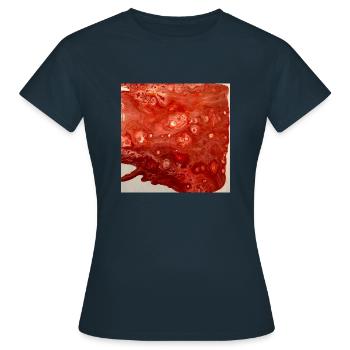 Pool of Blood Acrylic Pouring - Women's T-Shirt - navy - Front - AI Model Female 172 dark (172cm)