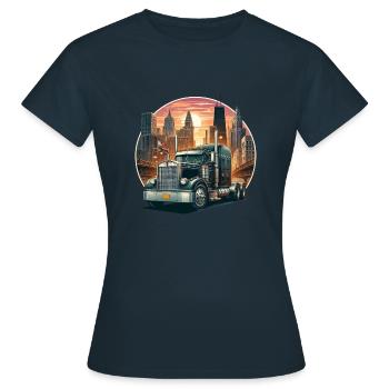 American Truck 18 Wheller Lorry Big Rig Trucking - Women's T-Shirt - navy - Front - AI Model Female 172 dark (172cm)