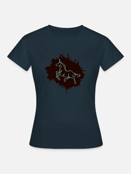 unicorn klecks - Frauen T-Shirt - Navy