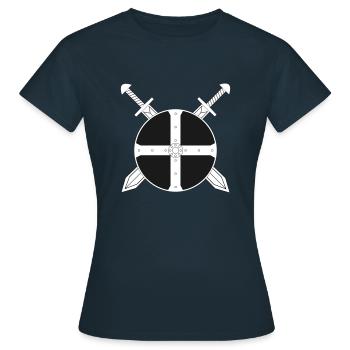 Wikinger - Frauen T-Shirt - Navy - Vorne - AI Model Female 172 dark (172cm)