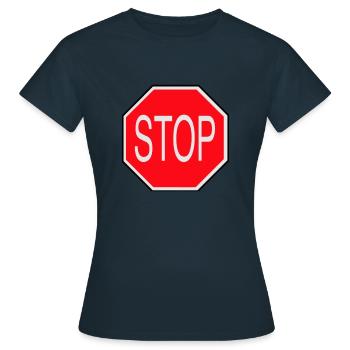 Stop! - Women's T-Shirt - navy - Front - AI Model Female 172 dark (172cm)