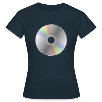 Retro DVD / CD Nostalgie - Frauen T-Shirt - Navy - Vorne - AI Model Female 172 dark (172cm)
