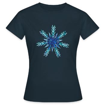 Cristal de glace flocon de neige - T-shirt Femme - marine - Devant - AI Model Female 172 dark (172cm)