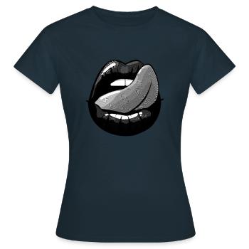 Lèvres ce n’est pas ce que vous pensez - T-shirt Femme - marine - Devant - AI Model Female 172 dark (172cm)