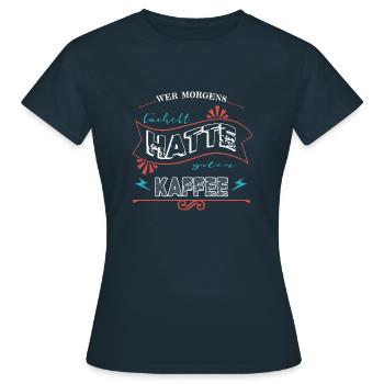 Christmas Caffeine Fun Humor Coffee Mug - Women's T-Shirt - navy - Front - AI Model Female 172 dark (172cm)