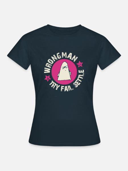 wrongman try - fail - settle - Frauen T-Shirt - Navy