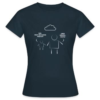 Father and son Linux - Women's T-Shirt - navy - Front - AI Model Female 172 dark (172cm)
