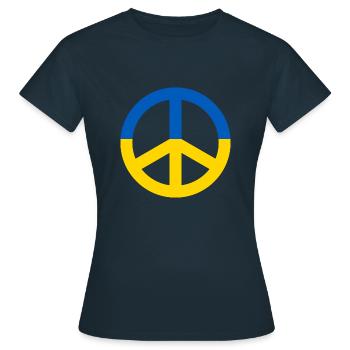 Peace Sign Ukraine - Frauen T-Shirt - Navy - Vorne - AI Model Female 172 dark (172cm)