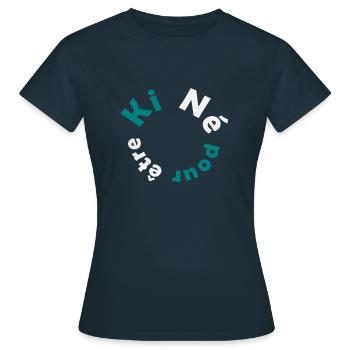 Né pour être kiné - cadeau kinésithérapeute - T-shirt Femme - marine - Devant - AI Model Female 172 dark (172cm)