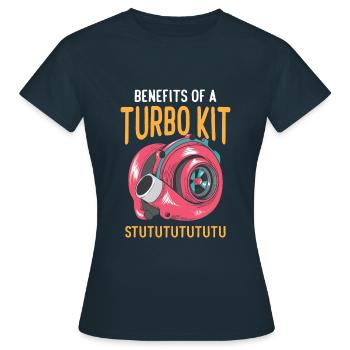 Benefits Of A Turbo Kit Funny Turbo Charger Car - Women's T-Shirt - navy - Front - AI Model Female 172 dark (172cm)