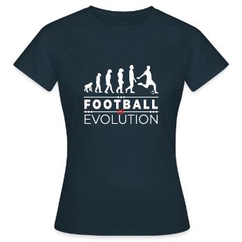 Fußball ist Evolution - Message Humor Parodie - Frauen T-Shirt - Navy - Vorne - AI Model Female 172 dark (172cm)