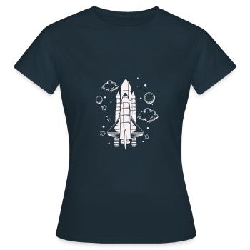 Vaisseau spatial - Astronaute spatial de fusée - T-shirt Femme - marine - Devant - AI Model Female 172 dark (172cm)