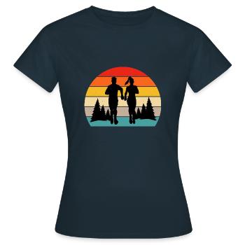 Cross country rétro vintage - T-shirt Femme - marine - Devant - AI Model Female 172 dark (172cm)