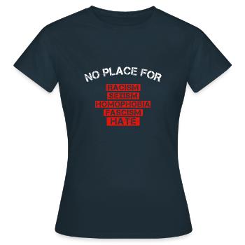 Pas de place pour le racisme - T-shirt Femme - marine - Devant - AI Model Female 172 dark (172cm)