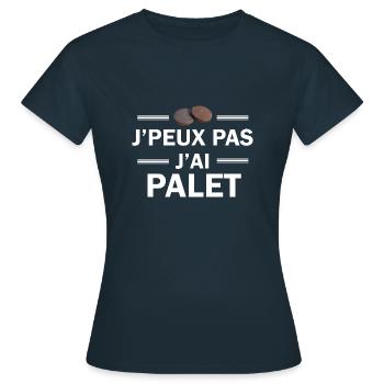 je peux pas j'ai palet - T-shirt Femme - marine - Devant - AI Model Female 172 dark (172cm)