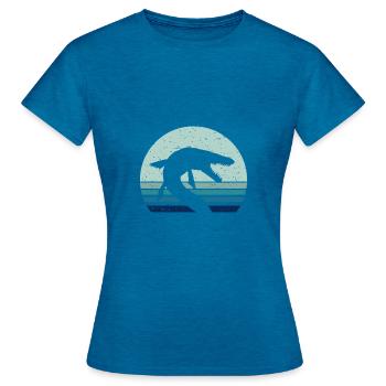 Mosasaurus jurassic prehistoric animal fossil gift - Women's T-Shirt - antique blue sapphire heather - Front - AI Model Female 172 dark (172cm)