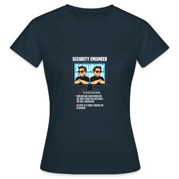 IT Security Définition sécurité informatique cadeau de Troie - T-shirt Femme - marine - Devant - AI Model Female 172 dark (172cm)