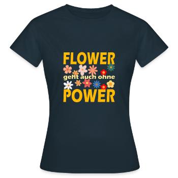 Flower Power - T-shirt Femme - marine - Devant - AI Model Female 172 dark (172cm)