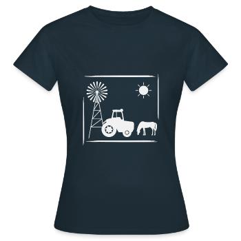 Horse Windmill Ranch Outback Vacances de vacances - T-shirt Femme - marine - Devant - AI Model Female 172 dark (172cm)