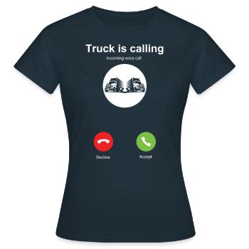 Mon camion appelle les chauffeurs routiers les chauffeurs routiers - T-shirt Femme - marine - Devant - AI Model Female 172 dark (172cm)