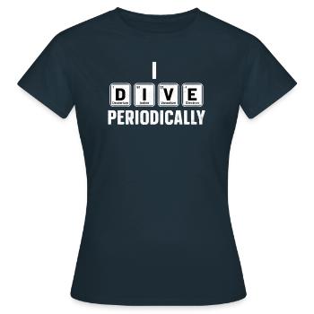 Tauchen Periodisch Taucher Tauchsport Ozean Wasser - Frauen T-Shirt - Navy - Vorne - AI Model Female 172 dark (172cm)
