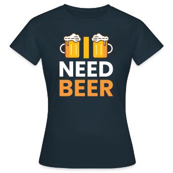 Brauche Bier Bierzelt Biergarten Bierbrauer Malle - Frauen T-Shirt - Navy - Vorne - AI Model Female 172 dark (172cm)