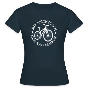 Radfahren, Fahrrad, Berge, Radsport, MTB, Rennrad - Frauen T-Shirt - Navy - Vorne - AI Model Female 172 dark (172cm)