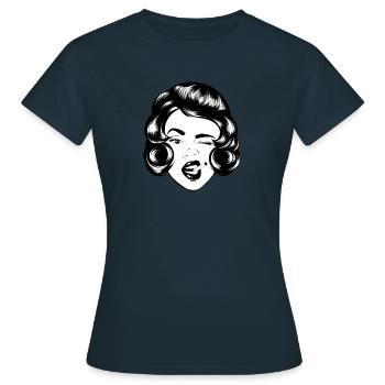 Femme fumeuse. - T-shirt Femme - marine - Devant - AI Model Female 172 dark (172cm)