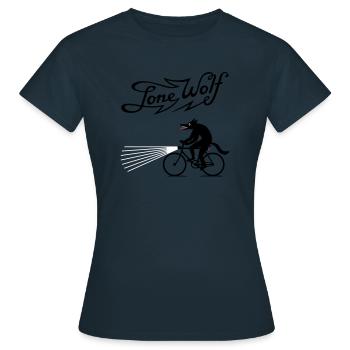 Lone Wolf sur le vélo - T-shirt Femme - marine - Devant - AI Model Female 172 dark (172cm)