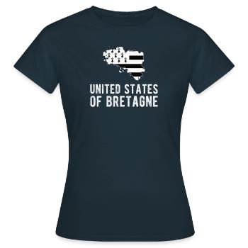 United States of Bretagne avec drapeau breton - T-shirt Femme - marine - Devant - AI Model Female 172 dark (172cm)