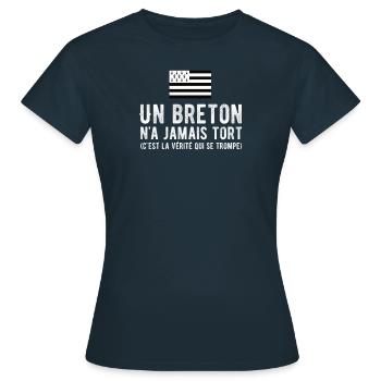 A Breton is never wrong, the truth is wrong - Women's T-Shirt - navy - Front - AI Model Female 172 dark (172cm)