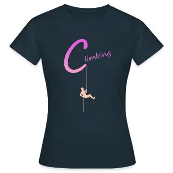 climbing abseilen klettern - Frauen T-Shirt - Navy - Vorne - AI Model Female 172 dark (172cm)