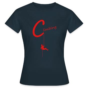 climbing abseilen klettern - Frauen T-Shirt - Navy - Vorne - AI Model Female 172 dark (172cm)