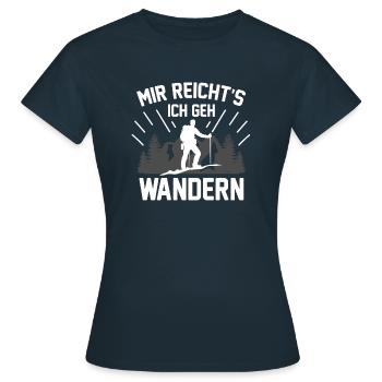 Mir reichts ich gehe wandern Bergsteigen - Frauen T-Shirt - Navy - Vorne - AI Model Female 172 dark (172cm)