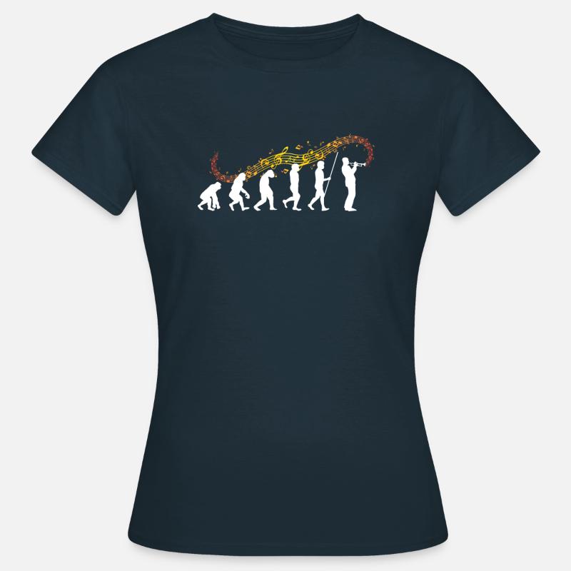 Evolution trumpet | Trumpeter cool gift - Women's T-Shirt - navy