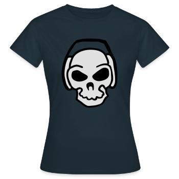 dj Schädel Kopfhörer Musik Elektro dj fun lustige - Frauen T-Shirt - Navy - Vorne - AI Model Female 172 dark (172cm)