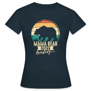 Bear Mom 2022 Loads Pregnancy Baby Mom Bear - Women's T-Shirt - navy - Front - AI Model Female 172 dark (172cm)