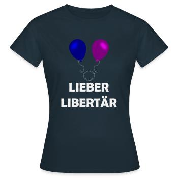 Lieber Libertär - Frauen T-Shirt - Navy - Vorne - AI Model Female 172 dark (172cm)