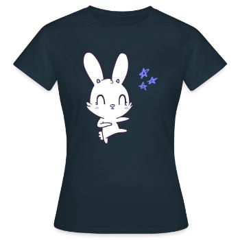Häschen Design - Frauen T-Shirt - Navy - Vorne - AI Model Female 172 dark (172cm)