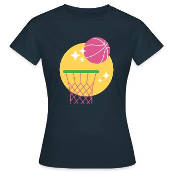 Basketball Korb Design - Frauen T-Shirt - Navy - Vorne - AI Model Female 172 dark (172cm)