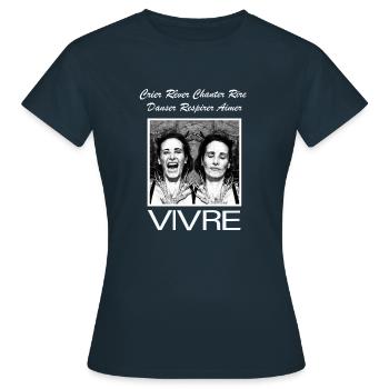 VIVRE White - T-shirt Femme - marine - Devant - AI Model Female 172 dark (172cm)